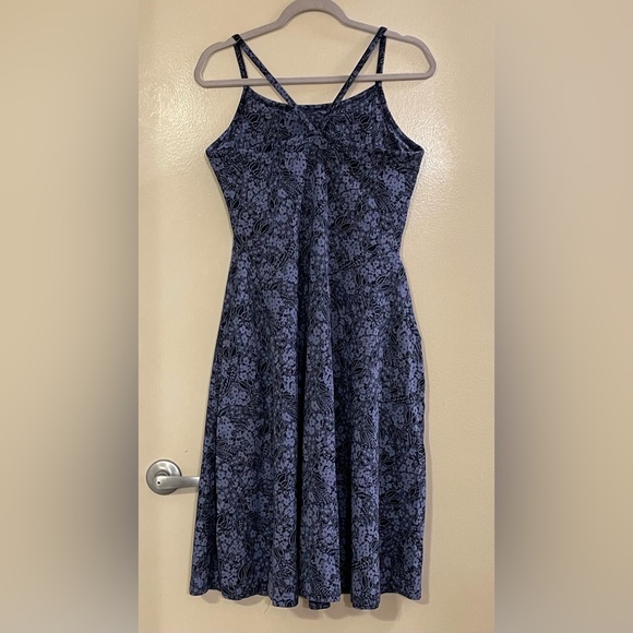 PACT NWOT Organic Fit and Flare Midi Dress in Midnight Garden - Picture 8 of 12